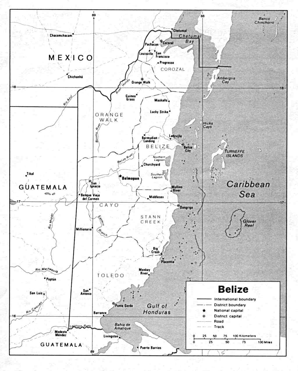 Map of Belize