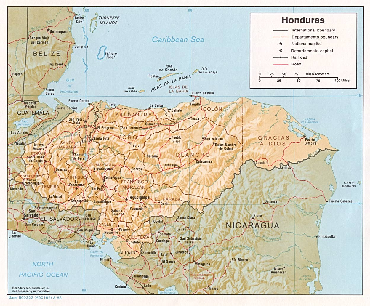 Map of Honduras