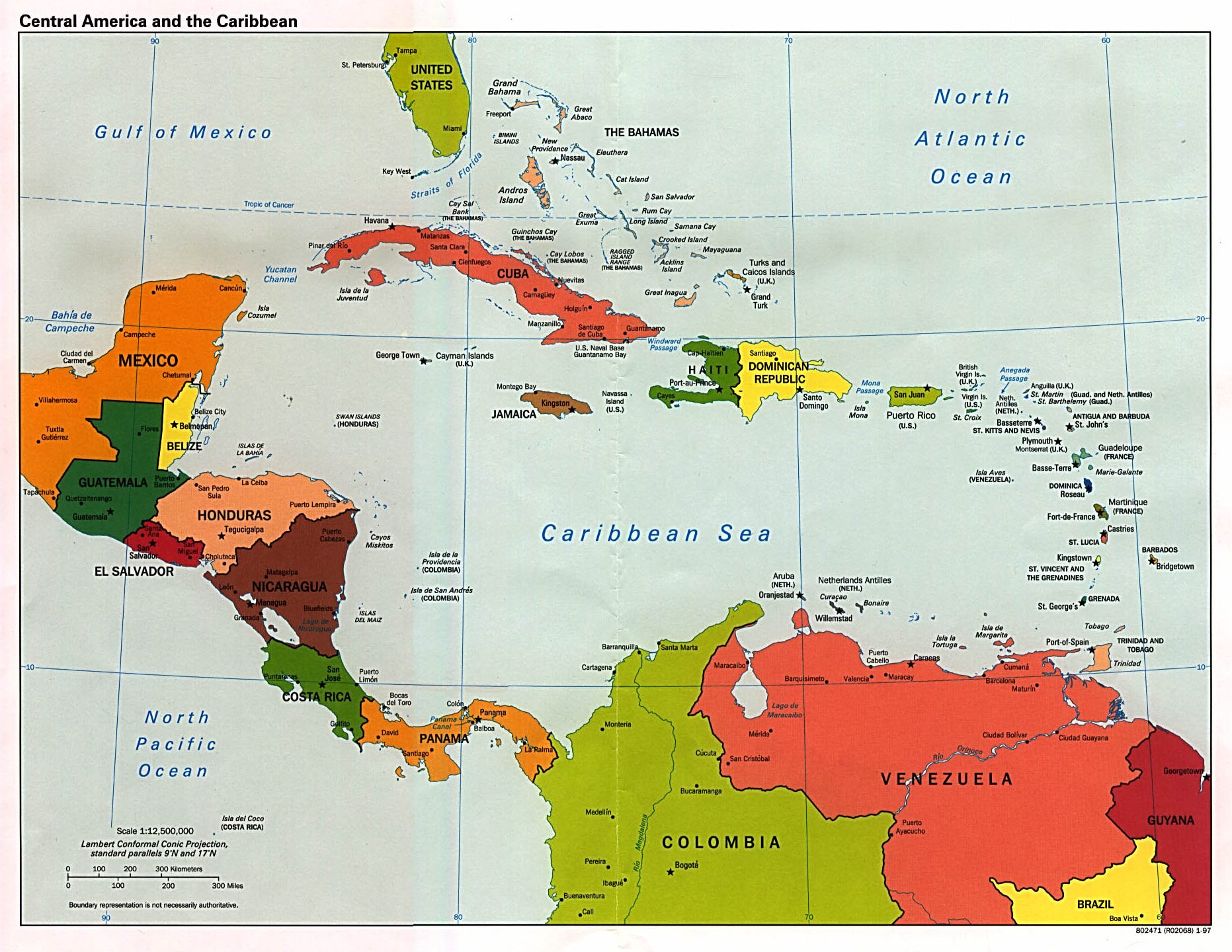 Map of C. America and the Caribbean