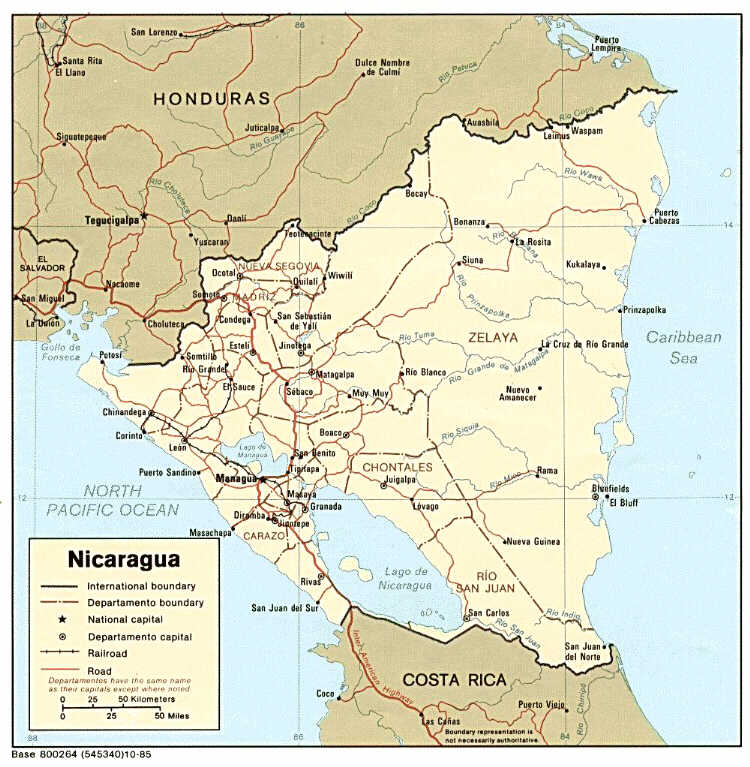 Map of Nicaragua